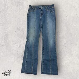 Levi's 11 JR M Bootcut Jeans Stylish Blue Denim Unique Stitching Women's Vintage